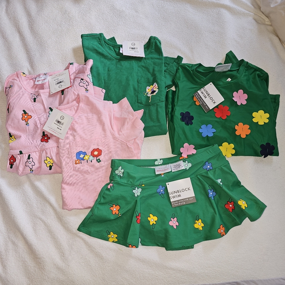 NWT 5 Piece Hanna Andersson Bundle Tops and Swim - Size 10 Size 140